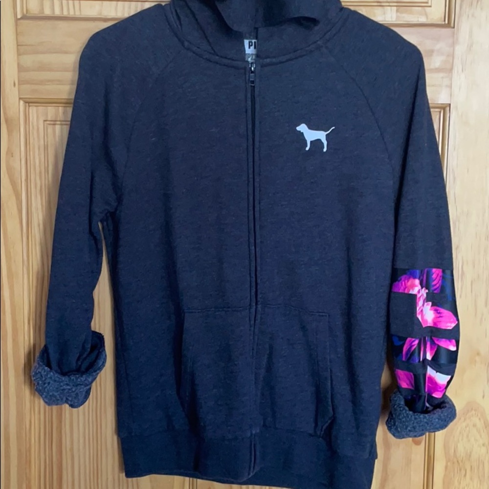 Victoria’s Secret Pink full zip floral hoodie